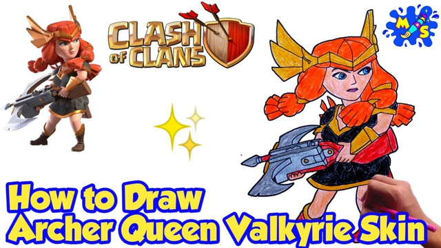 How to Draw Valkyrie Skin Archer Queen | Clash of clans | step by step drawing