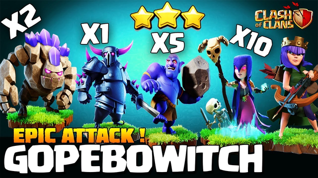 New GoWiWi : GOPEBOWITCH Th9 New Attack Strategy 2019 | Best Th9 Attack Clash Of Clans