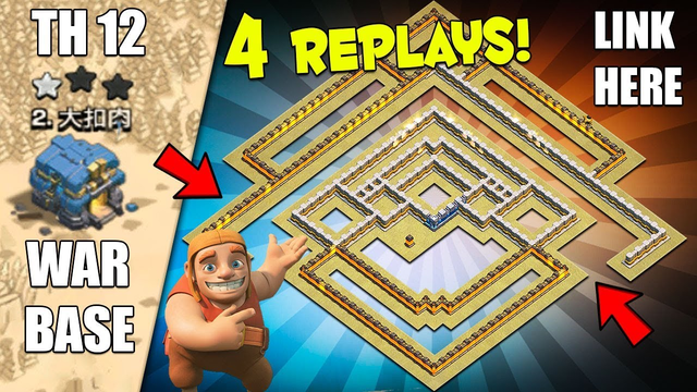 *MONSTER* NEW TH12 WAR BASE! (With Link & 4 Replays) - Town Hall 12 War Base - Clash of Clans