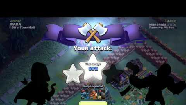 Supercell clash of clans #attackonnightbase with Pekka  and canon cart
