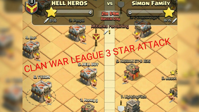 Clan war league 3 Star Attack | Clash of clans.