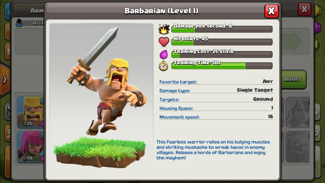 Clash of clans - 1 troops vs 1 base - episode 1 - Barbarians!