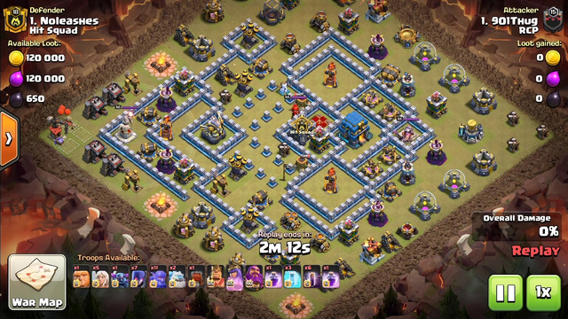 RCP CLAN 3 star raid on th12!! 7 witches 11 bowlers 5 healers ice golem/ thug clash of clans