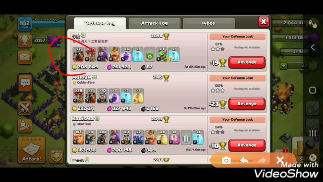 Destroying an  kid with an asian name base in clash of clans