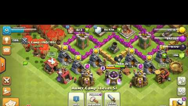 Attacking base clash of clans town hall 9