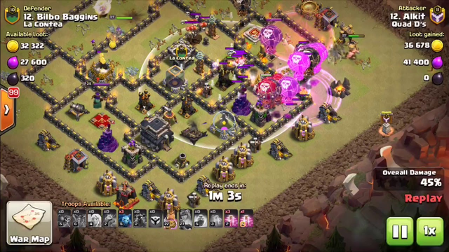 Clash of Clans || Th9 Queen Walk Lavaloon Attack