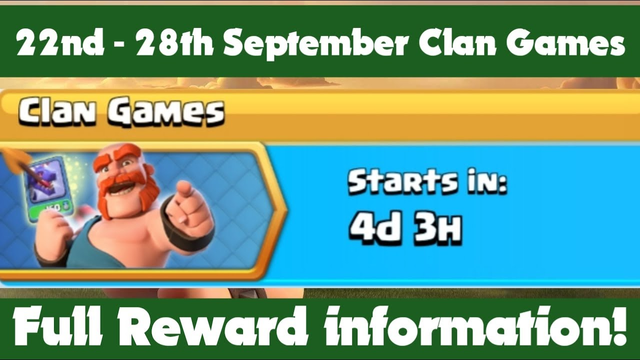 22nd to 28th September Clan Games Reward info - Clash of Clans