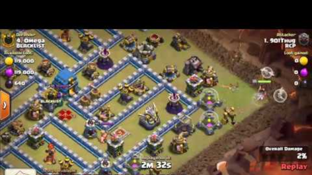 RCP CLAN 3 STAR TH12 ATTACK USING BOWLERS WITCHES HEALERS BAT SPELLS / thug clash of clans