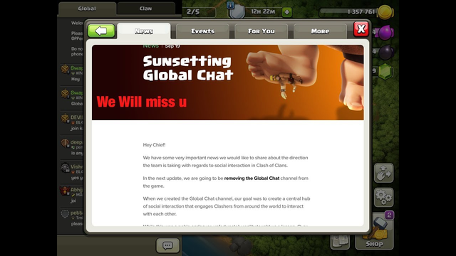 Global Chat SUNSETTING? Global Chat Dissolving in Clash of Clans! Sad