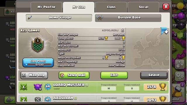 Join our clash of clans clan