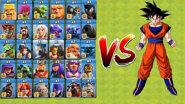 Who Can Survive COC All Troops VS GOKU   Clash Of Clans   New Troops 2018