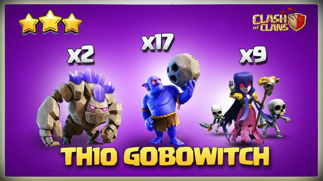 How to BoWitch - GoBoWitch | Best New TH10 3 Star Attack | TH10 War Strategy Clash of clans