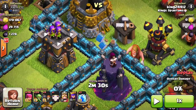 MAXXED LIGHTNING WALL BASE Garched 2 star! Clash of Clans!