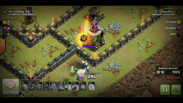 Satisfying 3 star attack clash of clans.| Critical situation war attack.