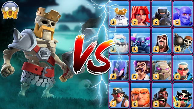 Skeleton Barbarian King vs All Troops COC | Barbarian King vs All Troops Clash of Clans