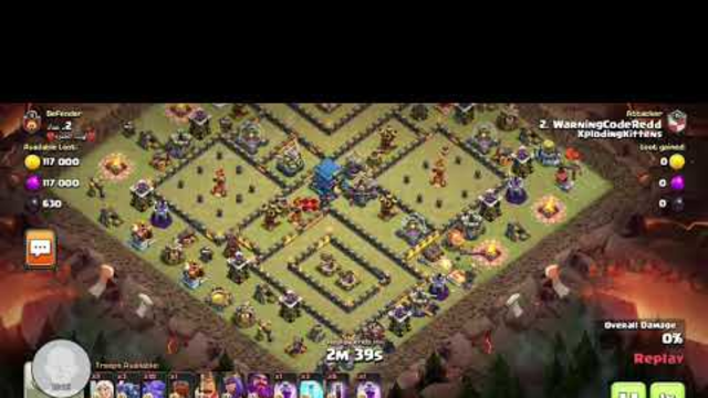 Pebobat attack clash of clans TH 12 (1) using 5 healers, 6 pekkas, and 10 bowlers.