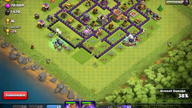 CLASH OF CLANS witch and skeleton spell attack