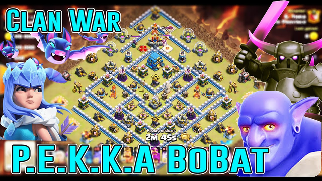 The Best P.E.K.K.A BoBat Attack 3 Stars TH12 - Clan War Attack in Clash of Clans