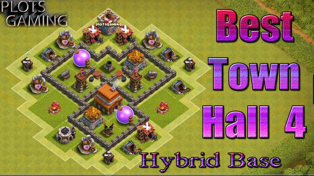 Best Town Hall 4 Hybrid Base | Clash of Clans | PLOTS GAMING
