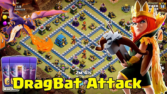 Dragon Attack - Max Dragon + Bat Freeze Spell Strategy TH12 3 Star ( clash of clans )