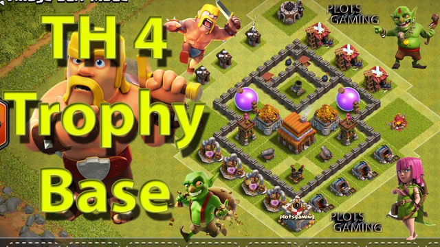 Clash Of Clans Town Hall 4 Trophy Base Designs 2019 | Town Hall 4 Trophy Base 2019 | PLOTS GAMING