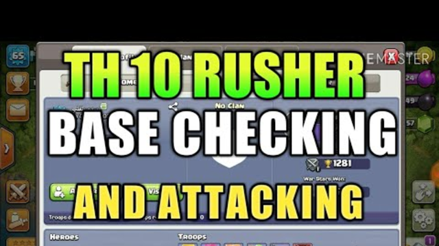 TOWNHALL 10 RUSHER || BASE REVIEW || ATTACK || CLASH OF CLANS INDIA ||