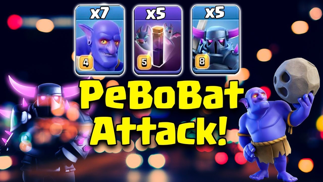Best PeBoBat Attack 2019! 5 Max Bat Spell 5 Pekka 7 Max Bowler Smashing TH12 War | Clash Of Clans