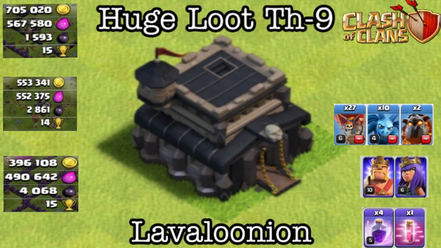 Clash Of Clans: Huge Loot Th-9 | Lavaloonion | Triple Trouble