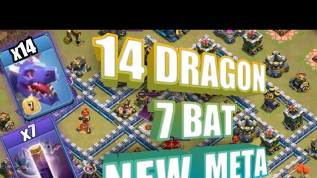 14 RED DRAGON + 7 BAT SPELL + 4 FREEZE SPELL!! TH12 3 STAR WAR ATTACK STRATEGY. COC