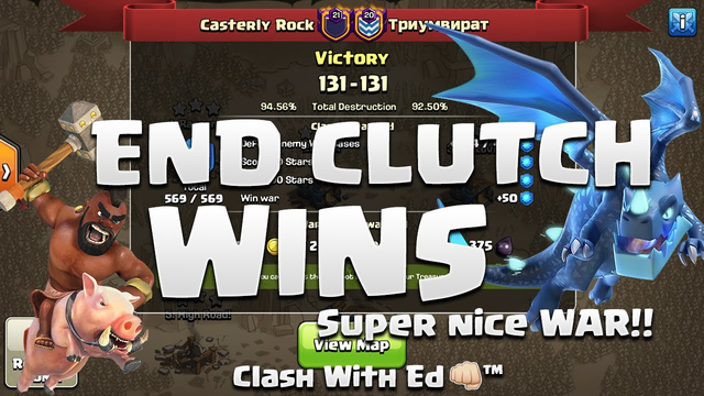 LAST MINUTE END OF WAR CLUTCH TO WIN - See The Winning Attack - Clash of Clans