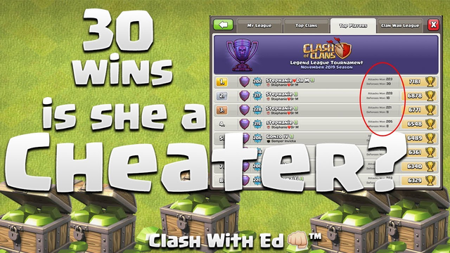 30 WINS CHEATING? - is World Record Holder #1 Player Stephanie a CHEATER? - Clash of Clans