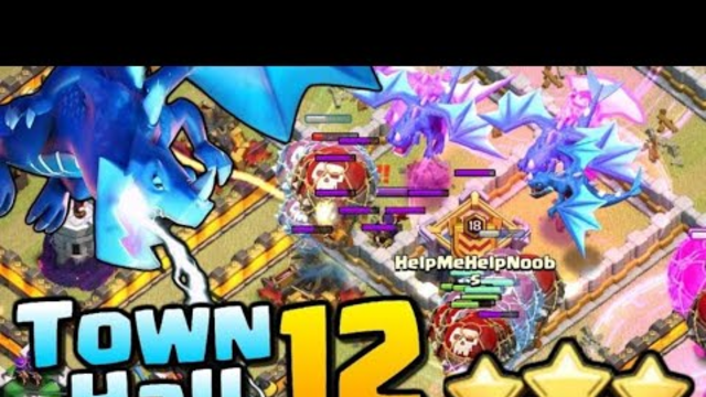 NEW!! ANIT TH12 WAR BASE CLEAR 3 STAR WITH ELECTRO DRAGON ATTACK STRATEGY ( CLASH OF CLANS)