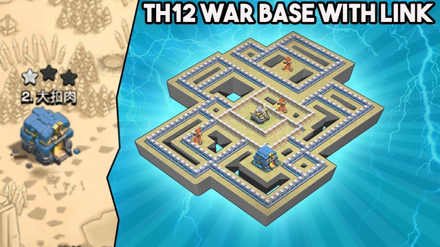 New Amazing Th 12 War Base |  Anti 2 /3 CWL Base | Base Link With Replays Clash of Clans 2019