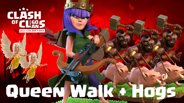 easy Queen charge with hog rider | TH 12 | 3 Star fights | clash of clans 11/19 COC CW