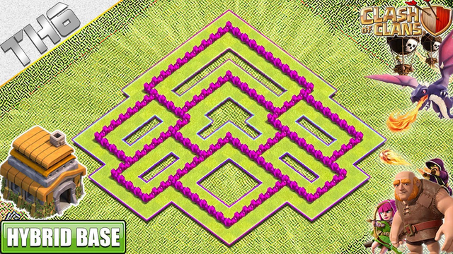 TH6 Base 2019 with REPLAY | Town Hall 6 Hybrid Base with Copy Link - Clash of Clans