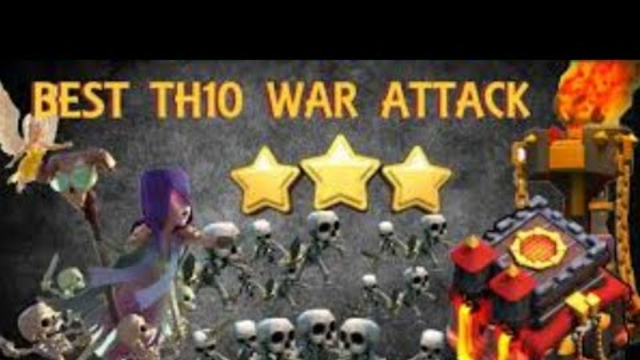 NEW!! TH10 WAR BASE CLEAR 3 STAR WITH WITCH ATTACK STRATEGY ( CLASH OF CLANS)