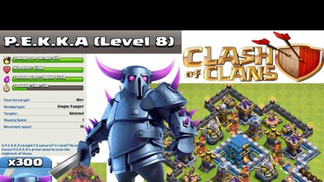 Clash Of Clans | P.E.K.K.A Level 8 x300 | P.E.K.K.A Attack On TH12 | Fully Maxed P.E.K.K.A Level 8