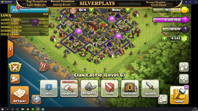 CLASH OF CLANS LIVE come chill AND JOIN CLAN SILVERFAM :) like and sub if your new peeps enjoy!!