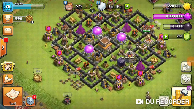 My town hall 8 fully max on clash of clans