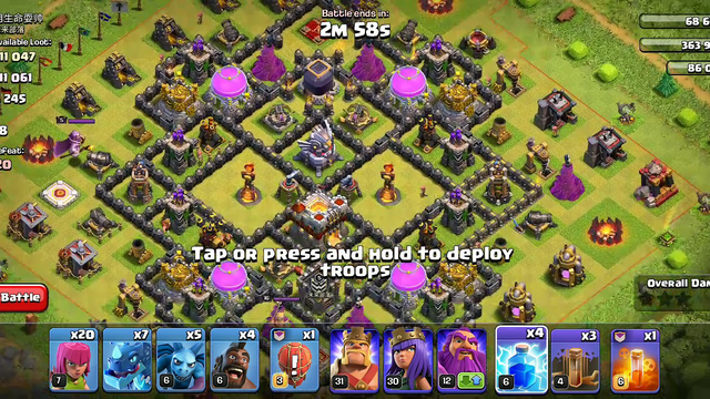 Clash of Clans TH 11 Quick attack with 2 stars.