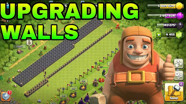 Upgrading walls | clash of clans gameplay