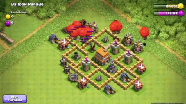Playing clash of clans.