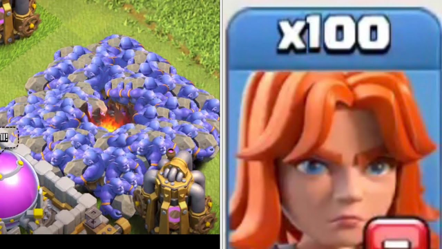 100 Bowlers vs 100 Valkyrie (Clash of clans Private server)