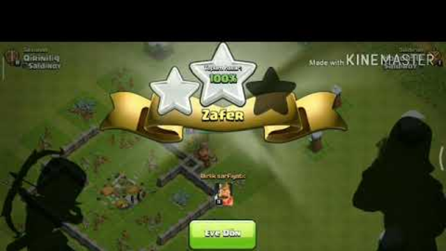 Clash of clans:barbarian king, acher queen, P. E. K. K. A., 4 wizard vs town hall3