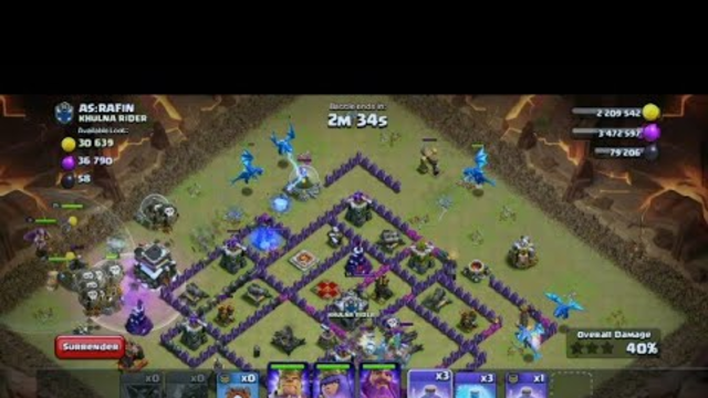 Clash of Clans -- War High Loot with ElectroLoon Strategy