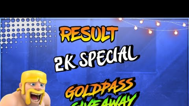 2k special Goldpass Giveaway Result || Season 9 Jolly King Skin || Clash Of Clans India