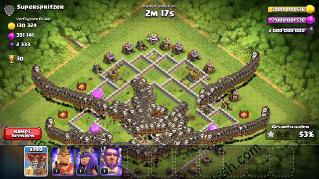 Clash of Clans 1000 Bloons vs Max Townhall 12 Base