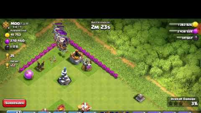CLASH OF CLANS.  ATTACK TOWNHALL .9