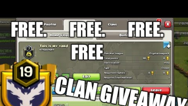 Clan Giveaway in Clash of Clans
