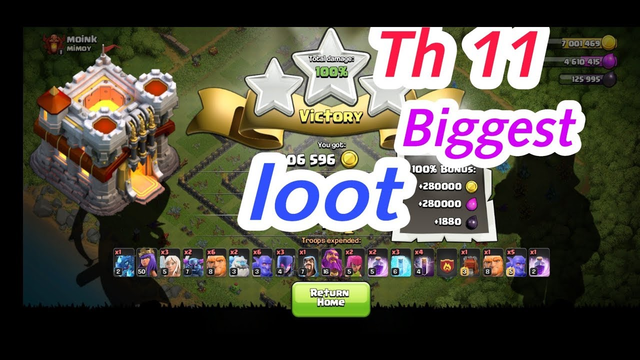 Biggest loot on th 11 // clash of clans //